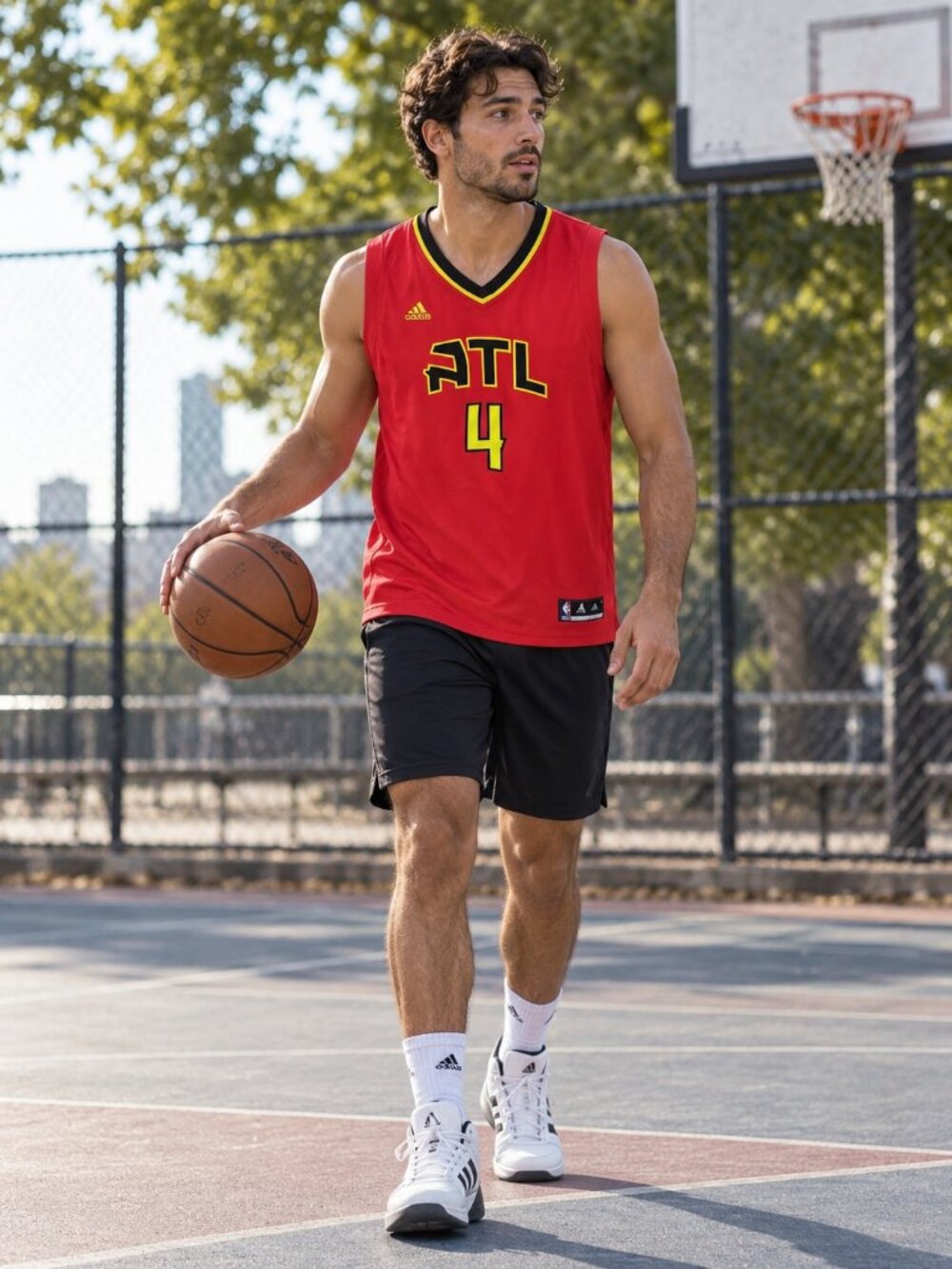 Adidas Atlanta Hawks NBA Jersey Millsap #4 Red Size L Basketball